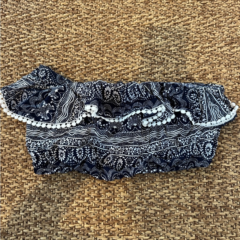 Cider Navy and White Floral Blouse